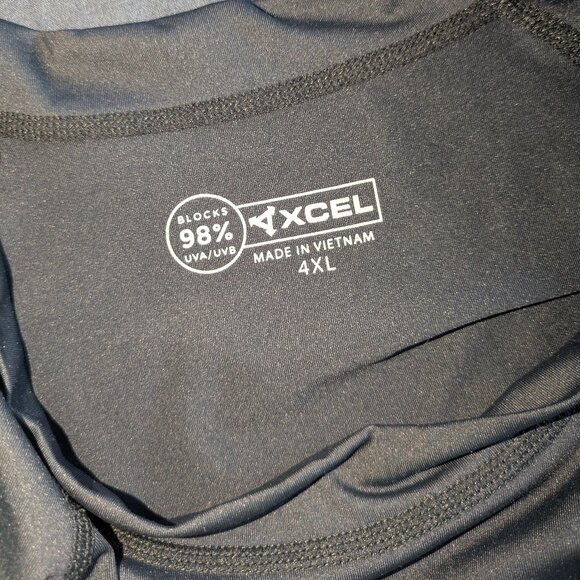 XCEL MLC40517 Short Sleeve Black UV Shirt Rash Guard 4XL Black - Picture 5 of 9